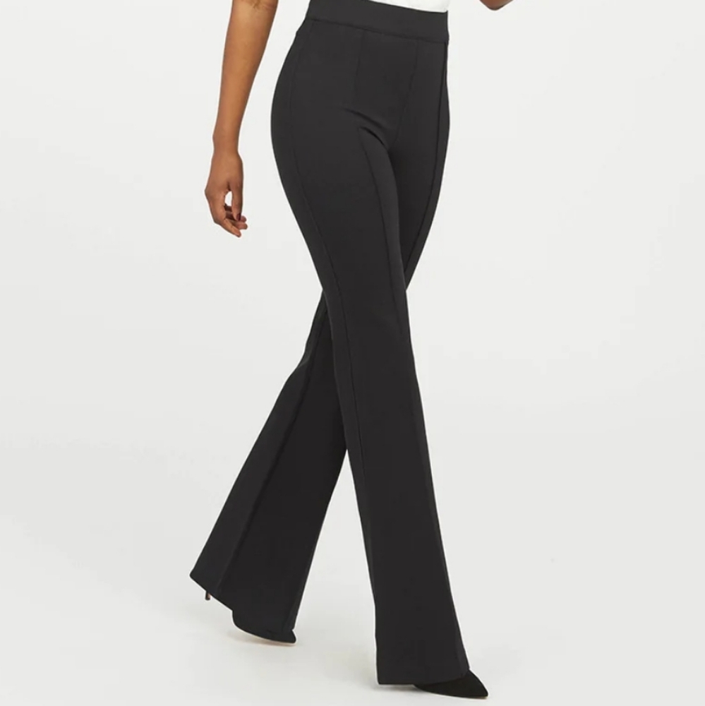 SPANX Black Boot Cut Pants with Stretchy Fabric